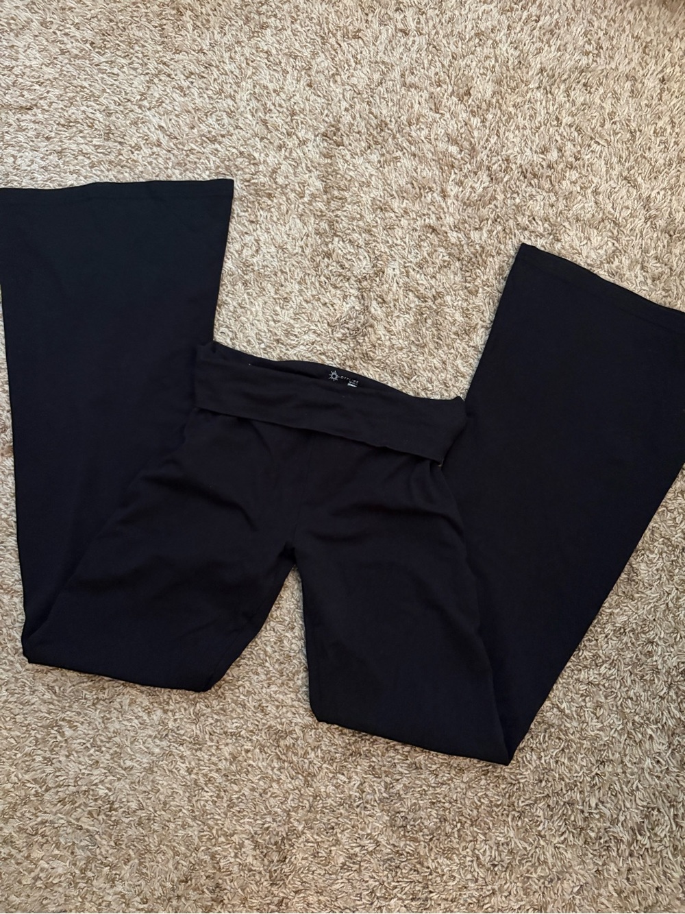 Aerie Black Fold-Over Waist Yoga Pants